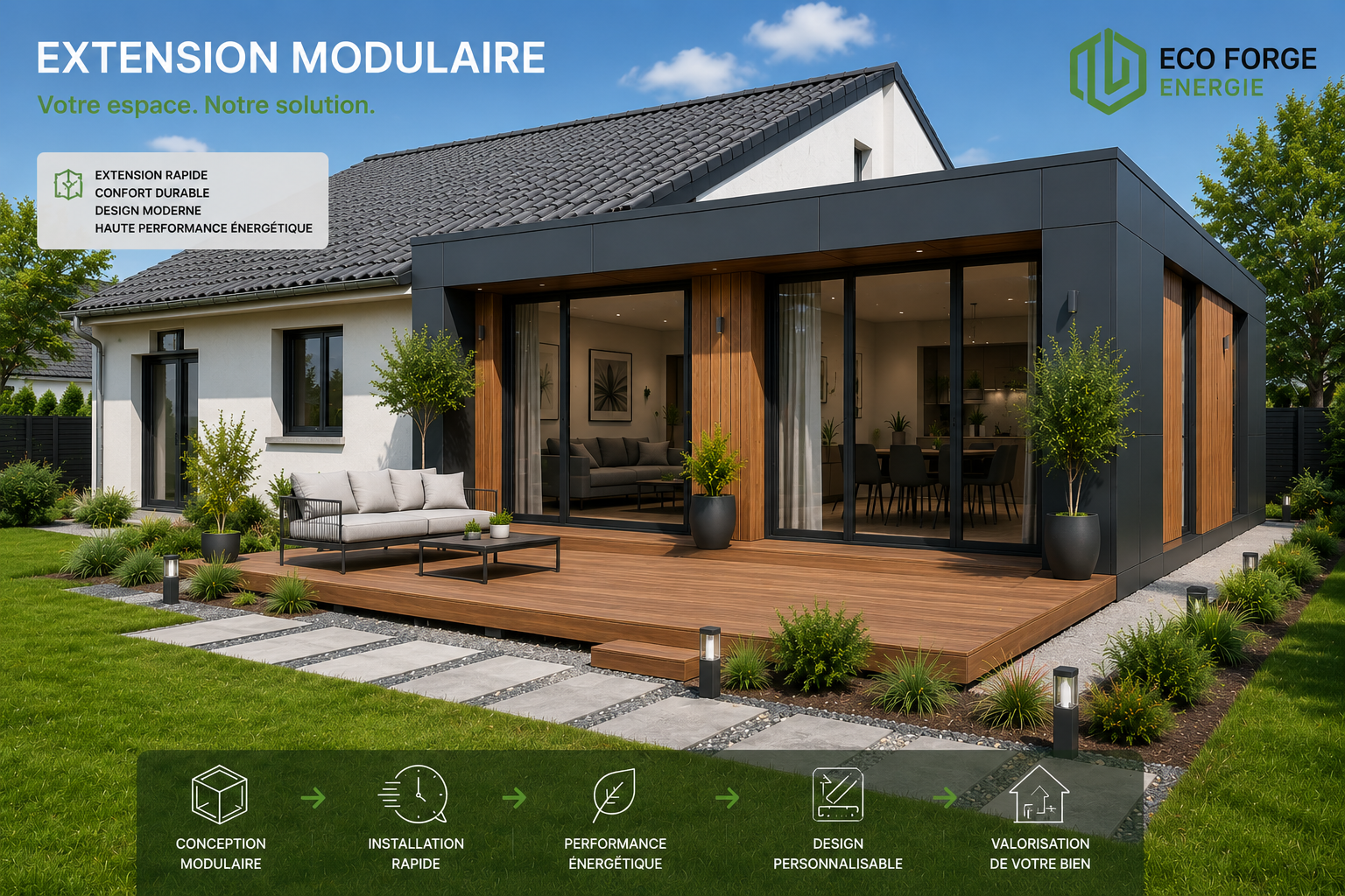 extension maison acier léger